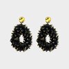 Oorbellen kraal drop zwart