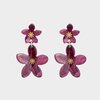Oorbellen resin bloemen magenta