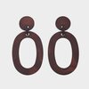 Oorbellen ovaal m&ecirc;lee bruin