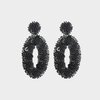 Oorbellen ovaal paillet zwart