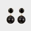 Oorbellen bol crystal zwart