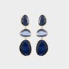 Oorbellen trio cat blauw
