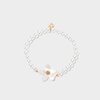 Armband kraal bloem wit
