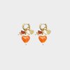 Oorbellen hart parel oranje