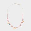 Oranje ketting met glaskralen en bedels in verschillende kleuren 38 cm verstelbaar