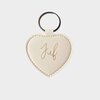 Sleutelhanger hart juf beige
