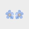 Oorbellen bloem resin blauw