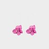 Oorbellen creool bloemen fuchsia