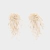 Oorbellen kraal kwast beige