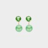 Oorbellen bol crystal groen