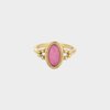 Ring ovaal steen roze