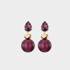 Oorbellen bol crystal magenta