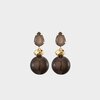 Oorbellen bol crystal taupe