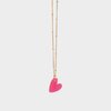 Ketting hart acryl fuchsia