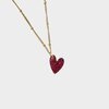 Ketting hart acryl magenta