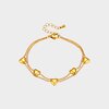 Armband dubbel hart staal