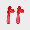Oorbellen bloem drop rood