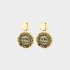 Oorbellen rond crystal groen