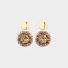 Oorbellen rond crystal grijs