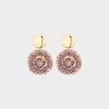 Oorbellen rond crystal taupe