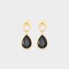Oorbellen drop crystal zwart