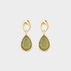 Oorbellen drop crystal groen
