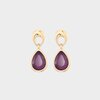Oorbellen drop crystal paars