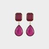 Oorbellen square crystal fuchsia