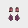 Oorbellen square crystal paars