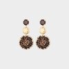 Oorbellen trio crystal bruin