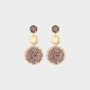 Oorbellen trio crystal taupe