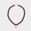 Ketting kraal hart bordeaux