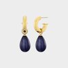 Oorbellen druppel resin blauw