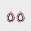 Oorbellen druppel draad bordeaux