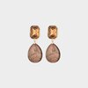 Oorbellen square resin cognac