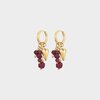 Oorbellen hart glas bordeaux