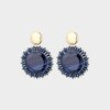 Oorbellen rond steen blauw
