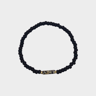 Armband rocaille zwart Dalmati&euml;r