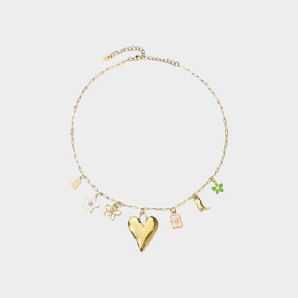 Ketting staal bedel hart