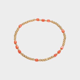 Armband staal schelp oranje