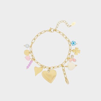 Armband staal bedel spring