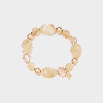 Armband glas kraal beige