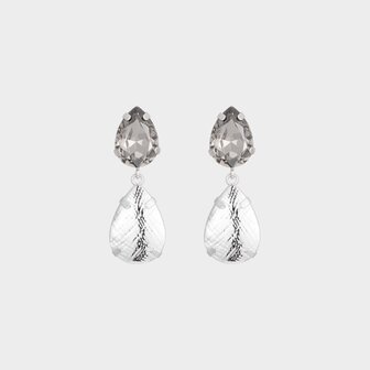 Oorbellen crystal drop zilver