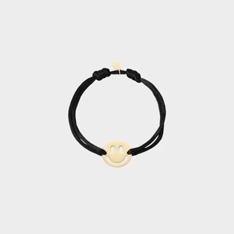 Armband zwart smiley