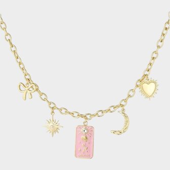 Ketting bedel roze