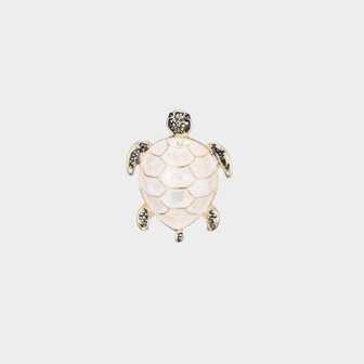 Broche schildpad wit