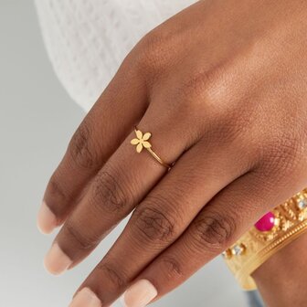 Ring staal bloemetje