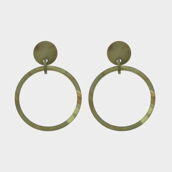 Oorbellen cirkels mat groen