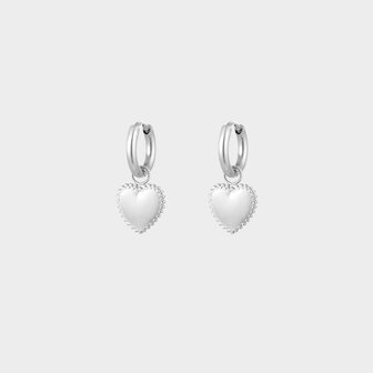Oorbellen hart zilver