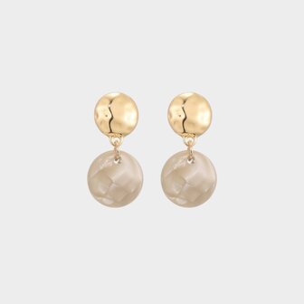Oorbellen resin rond zand